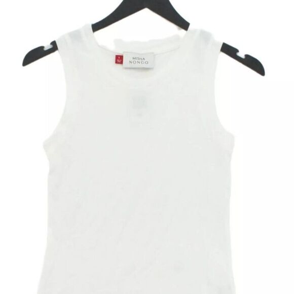 Misha Nonoo Women's White Tank Top Small 100% Cotton - Picture 1 of 5